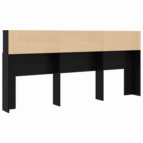 vidaXL Headboard Cabinet Black oak 220 x 19 x 101.5 cm Engineered Wood