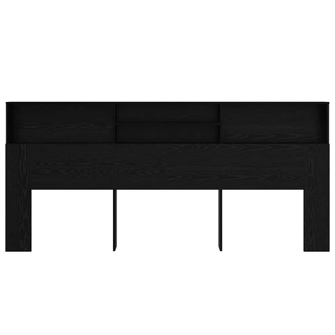 vidaXL Headboard Cabinet Black oak 220 x 19 x 101.5 cm Engineered Wood