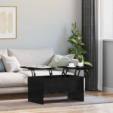 vidaXL Coffee Table Black oak 80 x 50.5 x 42.5 cm Engineered wood