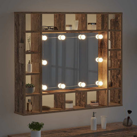 vidaXL Mirror Cabinet Old wood 91 x 15 x 76.5 cm Engineered wood