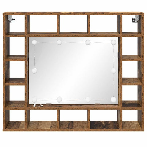 vidaXL Mirror Cabinet Old wood 91 x 15 x 76.5 cm Engineered wood