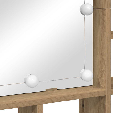 vidaXL Mirror Cabinet Artisan oak 91 x 15 x 76.5 cm Engineered wood