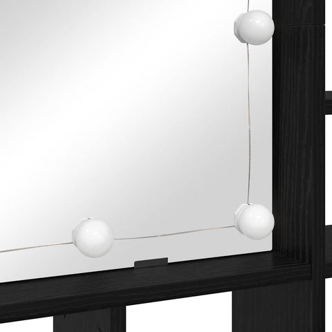 vidaXL Mirror Cabinet Black oak 91 x 15 x 76.5 cm Engineered wood