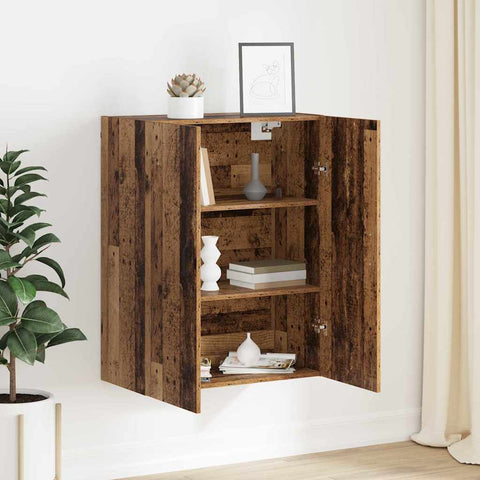 vidaXL Hanging cabinet Old wood 69.5 x 34 x 90 cm Engineered wood