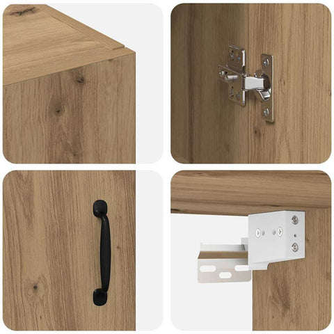 vidaXL Hanging cabinet Artisan oak 69.5 x 34 x 90 cm Engineered wood