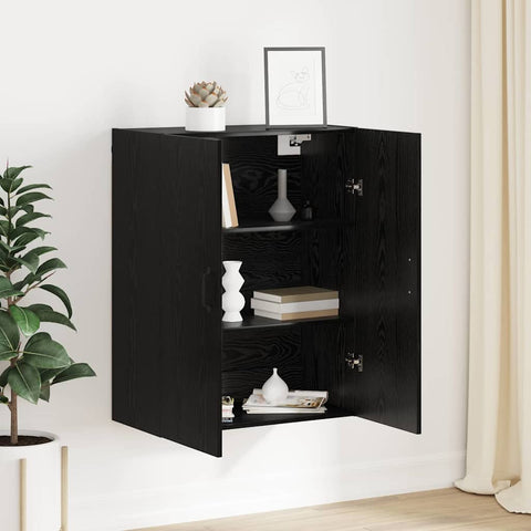 vidaXL Hanging cabinet Black oak 69.5 x 34 x 90 cm Engineered wood