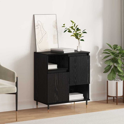 vidaXL Sideboard Black oak 60 x 35 x 70 cm Engineered wood
