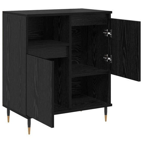 vidaXL Sideboard Black oak 60 x 35 x 70 cm Engineered wood