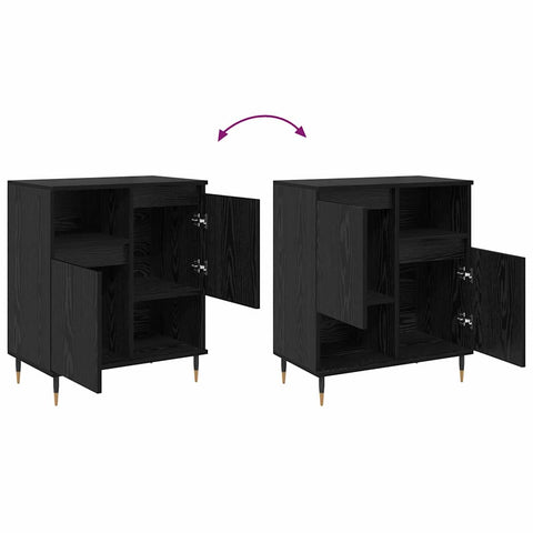 vidaXL Sideboard Black oak 60 x 35 x 70 cm Engineered wood