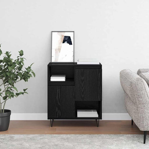 vidaXL Sideboard Black oak 60 x 35 x 70 cm Engineered wood