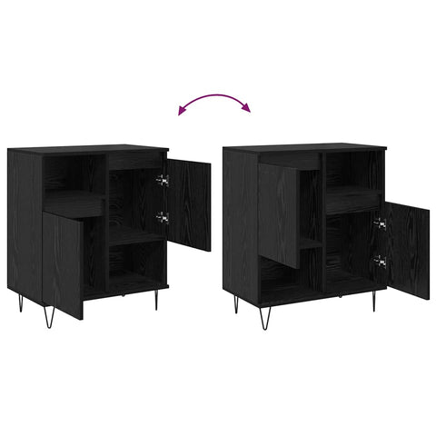 vidaXL Sideboard Black oak 60 x 35 x 70 cm Engineered wood