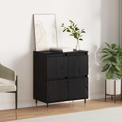 vidaXL Sideboard with Storage with Door Black 60 x 35 x 70 cm Engineered wood