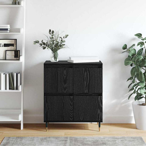 vidaXL Sideboard with Storage with Door Black 60 x 35 x 70 cm Engineered wood