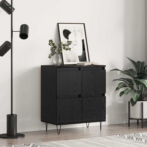vidaXL Sideboard with Storage with Door Black 60 x 35 x 70 cm Engineered wood