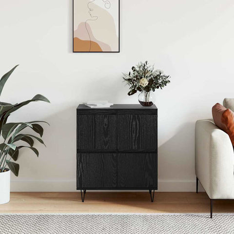 vidaXL Sideboard with Storage with Door Black 60 x 35 x 70 cm Engineered wood