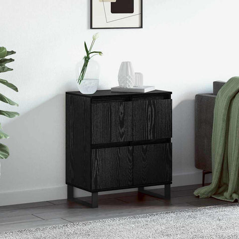 vidaXL Sideboard with Storage with Door Black 60 x 35 x 70 cm Engineered wood
