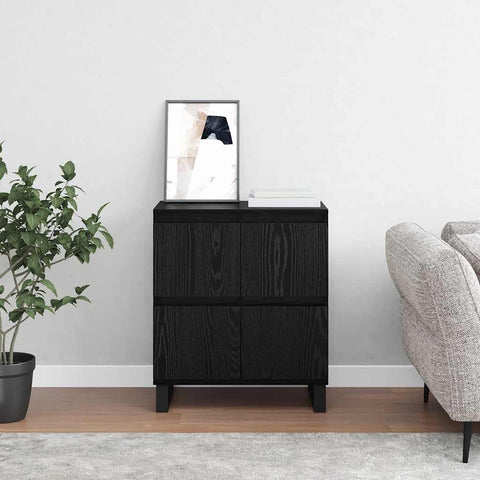 vidaXL Sideboard with Storage with Door Black 60 x 35 x 70 cm Engineered wood
