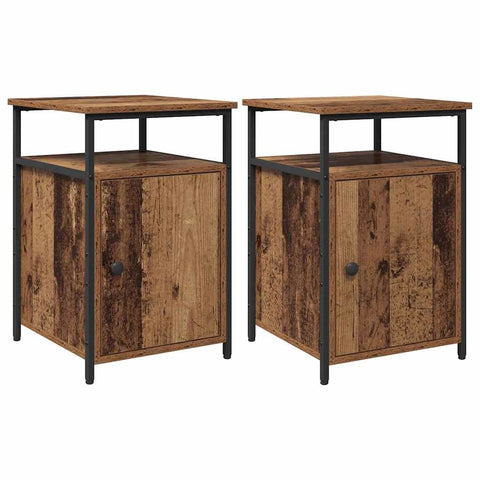 vidaXL Bedside Cabinet 2 pcs Old wood Engineered Wood