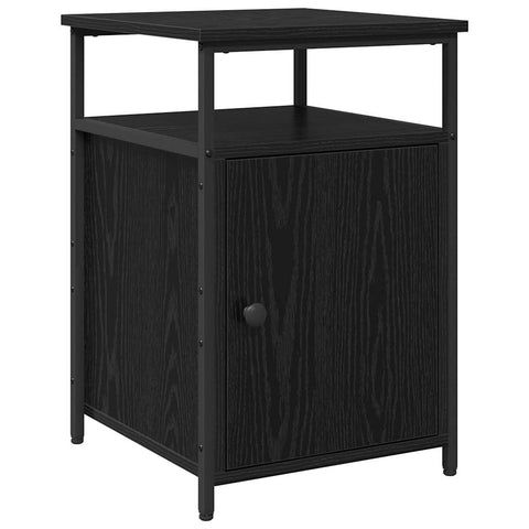 vidaXL Bedside Cabinet Black oak Engineered Wood