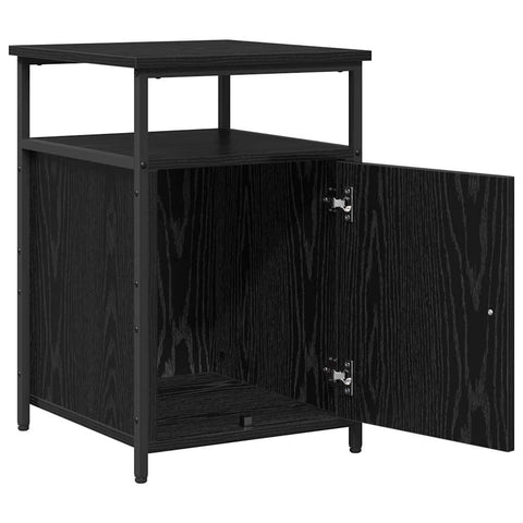vidaXL Bedside Cabinet Black oak Engineered Wood