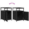 vidaXL Bedside Cabinet Black oak Engineered Wood