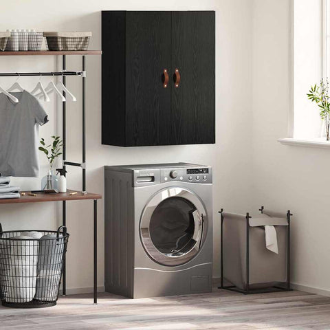 vidaXL Wall Mounted Cabinet Black 69.5 x 34 x 90 cm Engineered wood