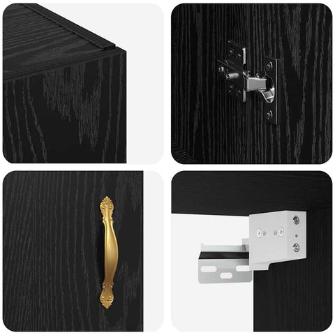 vidaXL Wall Mounted Cabinet Black oak 69.5 x 34 x 90 cm