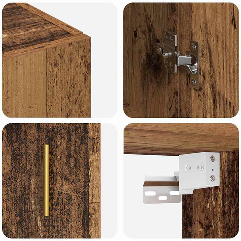 vidaXL Wall Mounted Cabinet Brown 69.5 x 34 x 90 cm Engineered wood