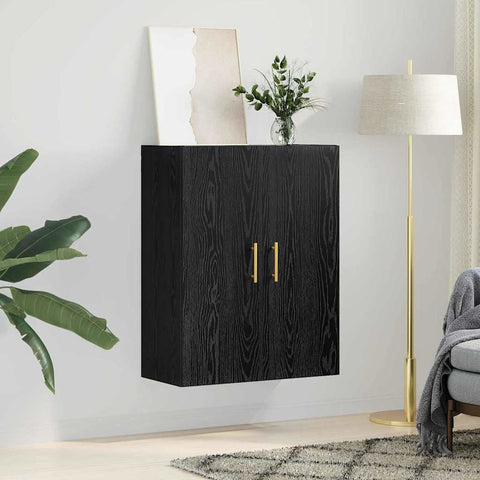 vidaXL Wall Mounted Cabinet Black 69.5 x 34 x 90 cm Engineered wood