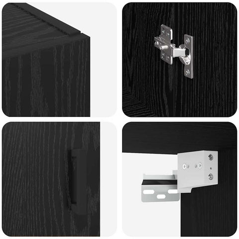 vidaXL Wall Mounted Cabinet Black 69.5 x 34 x 90 cm Engineered wood