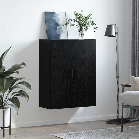 vidaXL Wall Mounted Cabinet Black 69.5 x 34 x 90 cm Engineered wood