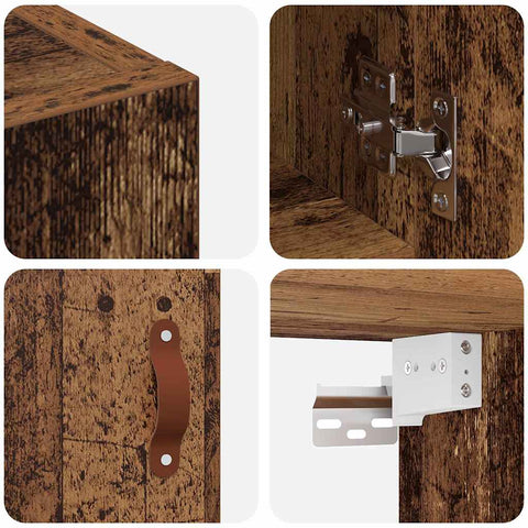 vidaXL Wall Cabinet Old wood 60 x 31 x 70 cm Engineered wood