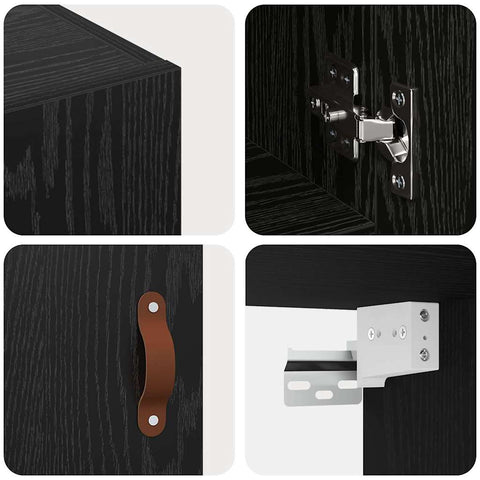 vidaXL Wall Cabinet Black oak 60 x 31 x 70 cm Engineered wood