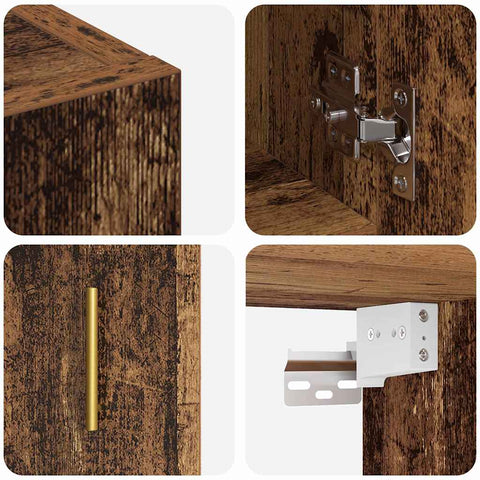 vidaXL Wall Cabinet Old wood 60 x 31 x 70 cm Engineered wood