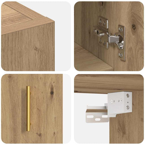 vidaXL Wall Cabinet Artisan oak 60 x 31 x 70 cm Engineered wood