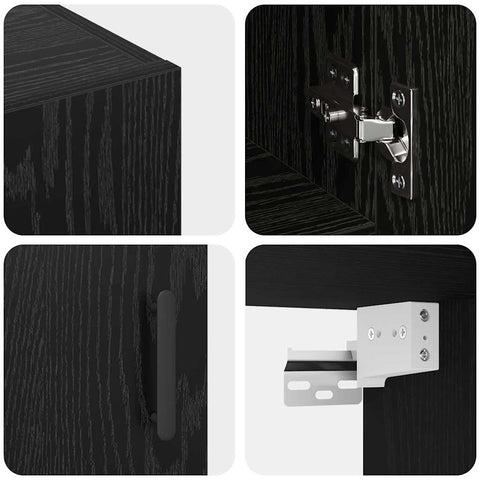 vidaXL Wall Cabinet Black oak 60 x 31 x 70 cm Engineered wood