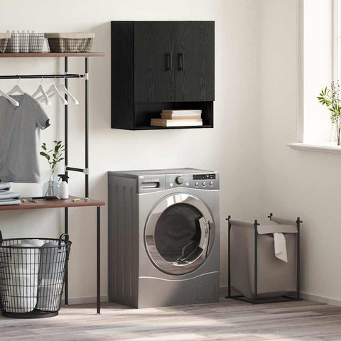 vidaXL Wall Cabinet Black oak 60 x 31 x 70 cm Engineered wood