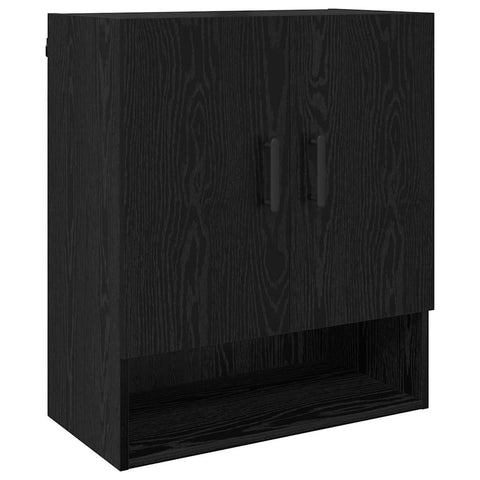 vidaXL Wall Cabinet Black oak 60 x 31 x 70 cm Engineered wood