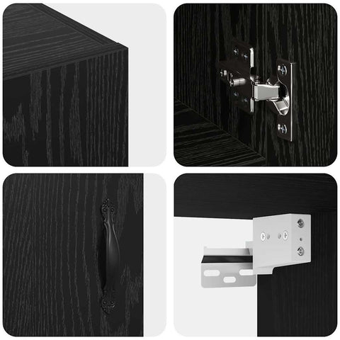 vidaXL Wall Cabinet Black oak 60 x 31 x 60 cm Engineered wood