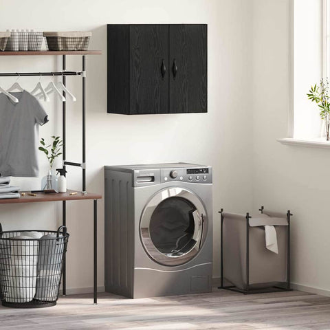 vidaXL Wall Cabinet Black oak 60 x 31 x 60 cm Engineered wood