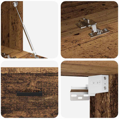 vidaXL Wall Cabinet Old wood 60 x 36.5 x 35 cm Engineered wood