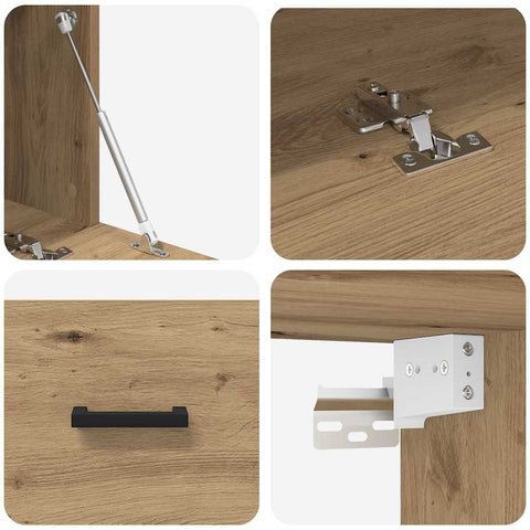 vidaXL Wall Cabinet Artisan oak 60 x 36.5 x 35 cm Engineered wood