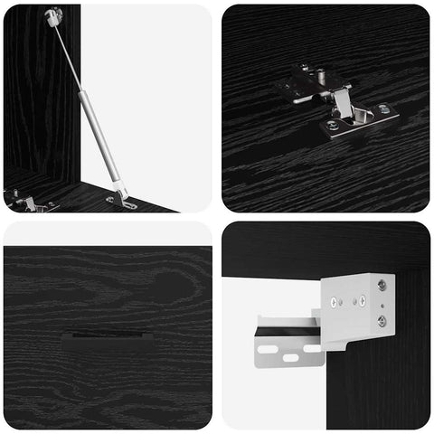 vidaXL Wall Cabinet Black oak 60 x 36.5 x 35 cm Engineered wood