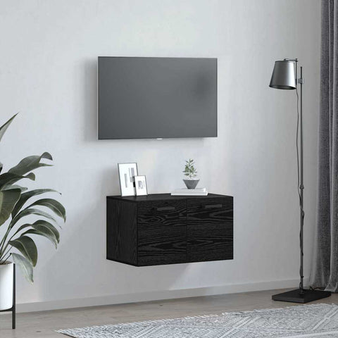 vidaXL Wall Cabinet Black oak 60 x 36.5 x 35 cm Engineered wood