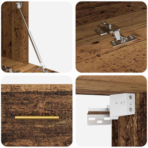 vidaXL Wall Cabinet Old wood 80 x 36.5 x 35 cm Engineered wood