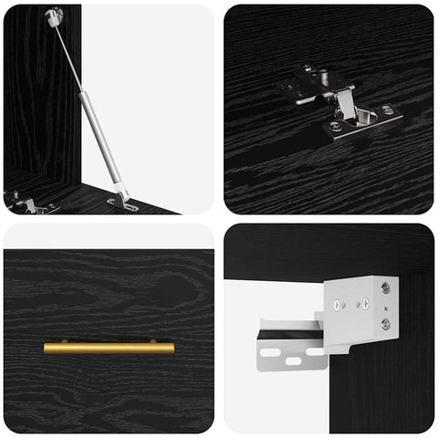 vidaXL Wall Cabinet Black oak 80 x 36.5 x 35 cm Engineered wood