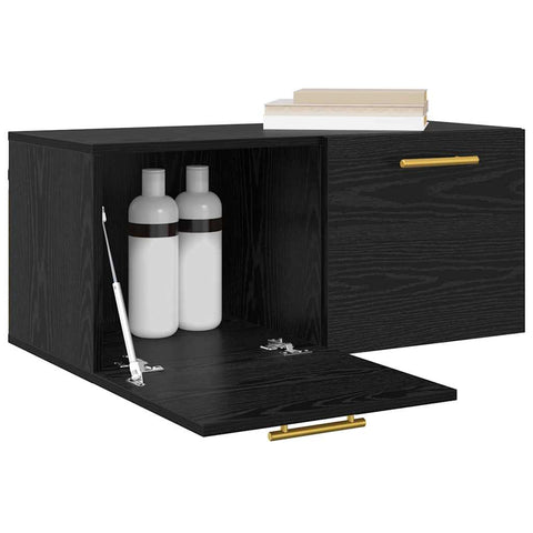vidaXL Wall Cabinet Black oak 80 x 36.5 x 35 cm Engineered wood