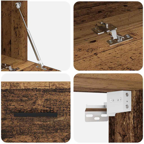vidaXL Wall Cabinet Old wood 80 x 36.5 x 35 cm Engineered wood