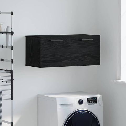 vidaXL Wall Cabinet Black oak 80 x 36.5 x 35 cm Engineered wood