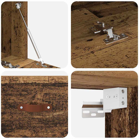 vidaXL Wall Cabinet Old wood 100 x 36.5 x 35 cm Engineered wood